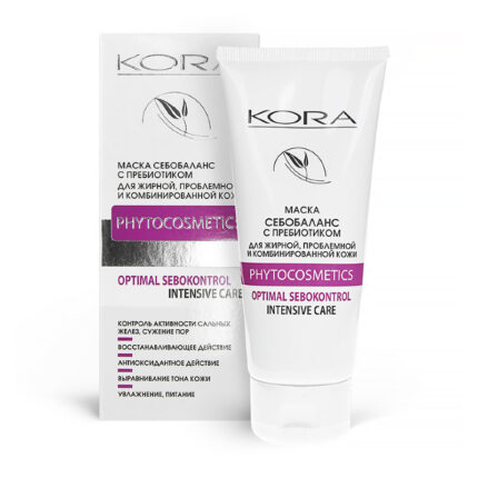 Маска себобаланс с пребиотиком для жирной проблемной и комбинированной кожи 100 мл KORA 44614