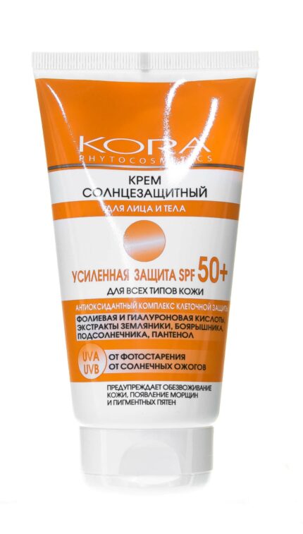 Крем солнцезащитный для лица и тела усиленная защита SPF50+ 150 мл KORA 45918