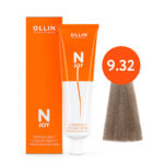 oln396352, OLLIN N-JOY 9/32 – блондин золотисто-фиолетовый, перманентная крем-краска для волос 100 мл