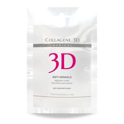 Альгинатная маска для лица и тела ANTI WRINKLE с экстрактом спирулины, 30 гр,, COLLAGENE 3D Medical