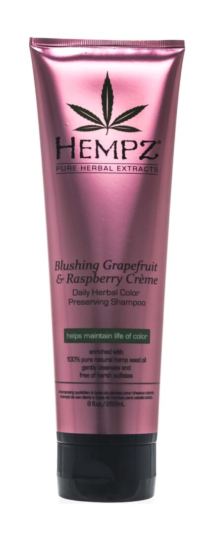 Шампунь растительный для сохранения цвета и блеска окрашенных волос Blushing Grapefruit & Raspberry Creme Shampoo, 265 мл HEMPZ