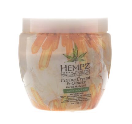 Скраб для тела с мерцающим эффектом Citrine Crystal & Quartz Herbal Body Buff, 198 г HEMPZ