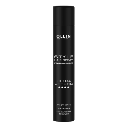 Style Hair Spray Ultra Strong Лак для волос ультрасильной фиксации без отдушки 400 мл OLLIN 971274