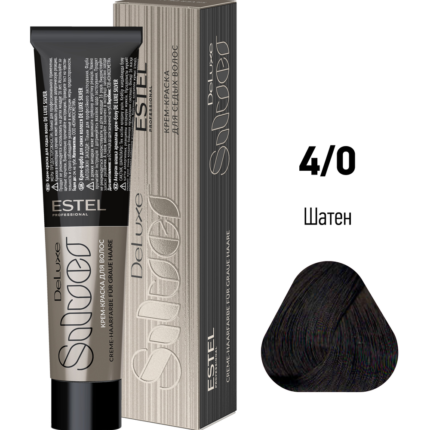 De Luxe Silver Крем-краска для волос 4/0 шатен 60 мл ESTEL