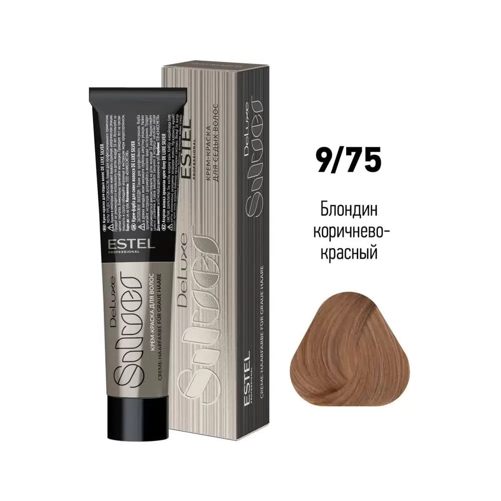 De Luxe Silver 975 De Luxe Silver Крем-краска для волос 9/75 блондин коричнево-красный 60 мл ESTEL