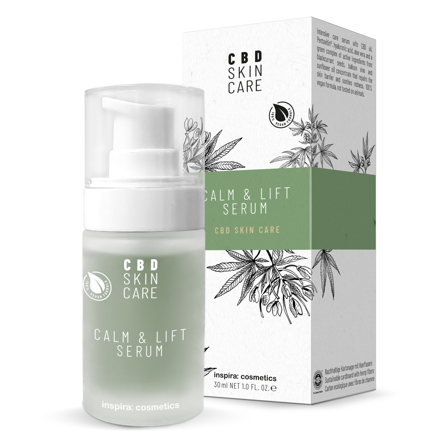 INSPIRA 6230 CBD Skin Care CALM & LIFT Serum Антистресс лифтинг-сыворотка с маслом CBD 30 мл INSPIRA