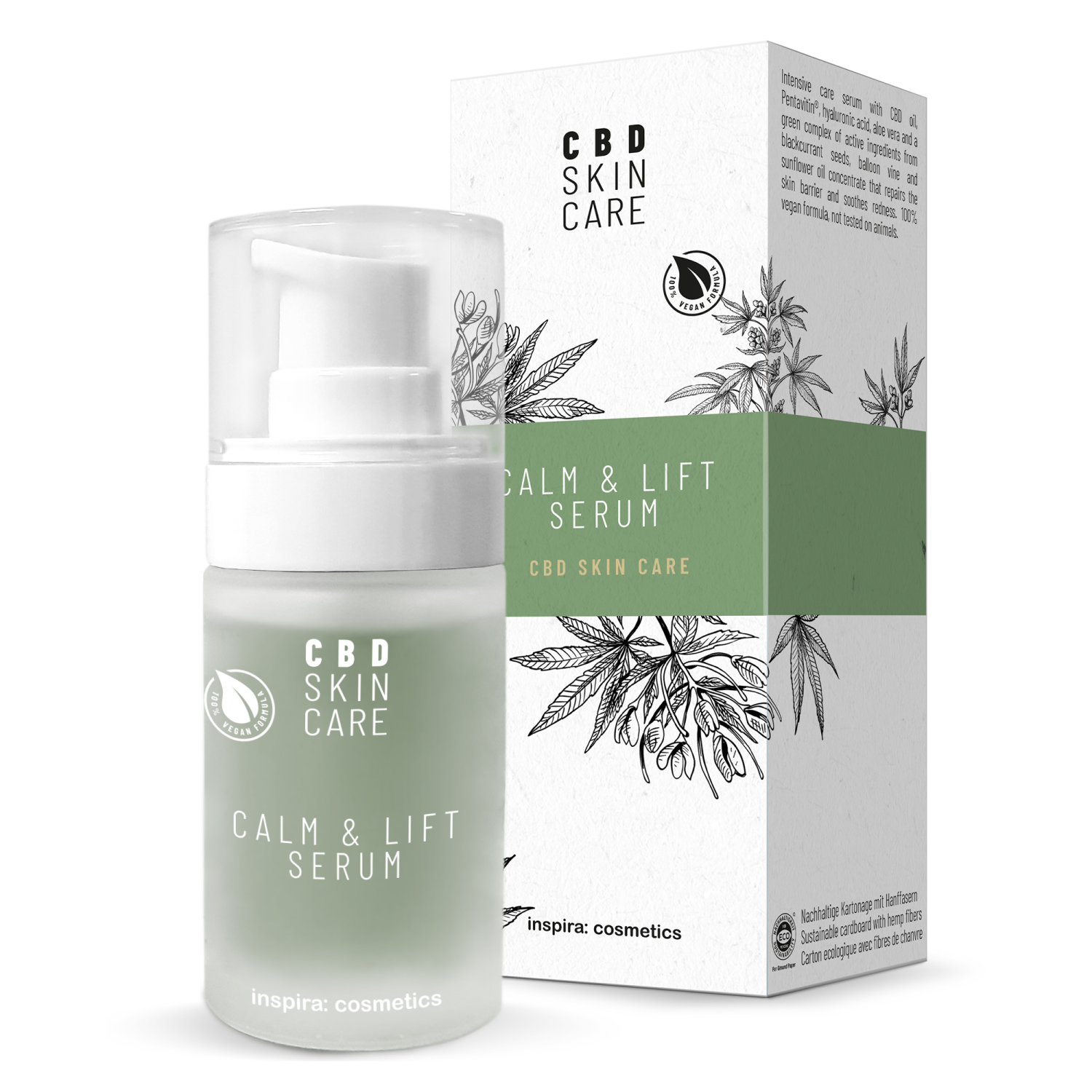 INSPIRA 6230P CBD Skin Care CALM & LIFT Serum Антистресс лифтинг-сыворотка с маслом CBD 50 мл INSPIRA