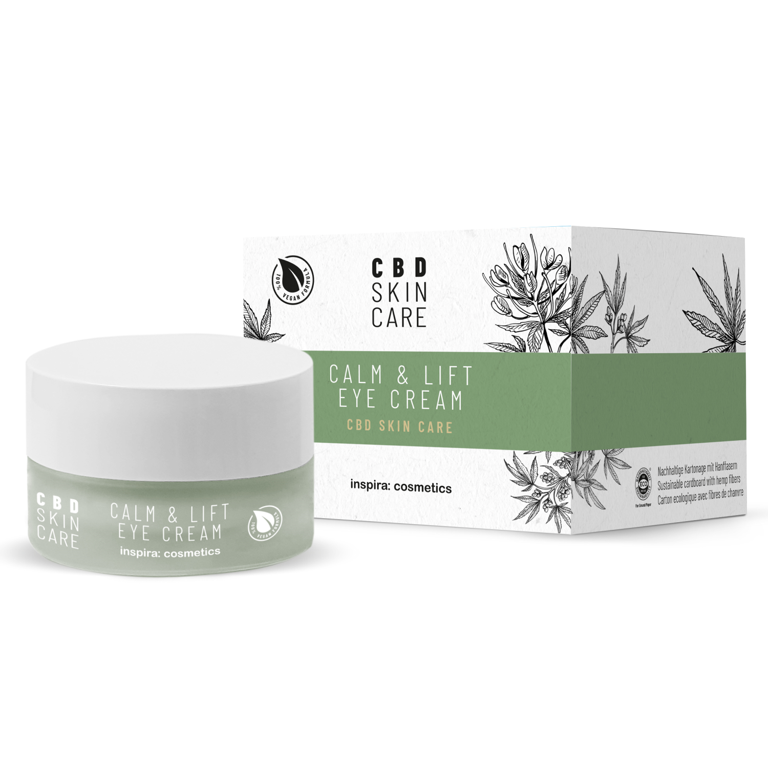 INSPIRA 6260P CBD Skin Care CALM & LIFT EYE Cream Антистресс лифтинг-крем для контура глаз с маслом CBD 30 мл INSPIRA