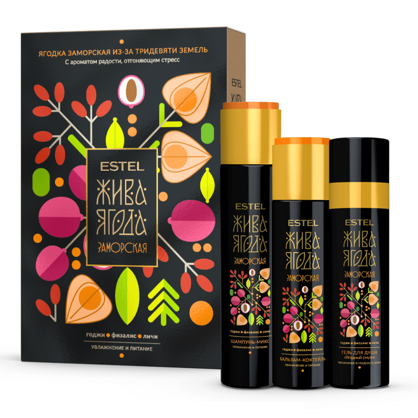 nabor-estel-zhiva-yagoda-zamorskaya-iz-za-tridevyat-zemel Estel Жива Ягода Набор Заморская Шампунь-Микс Бальзам-коктейль Гель для душа
