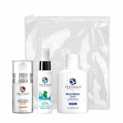 Pleyana Дорожный набор Summer Mini Travel Pack Bon Voyage пенка 75 мл крем для лица SPF30 50 мл термальная вода 50 мл