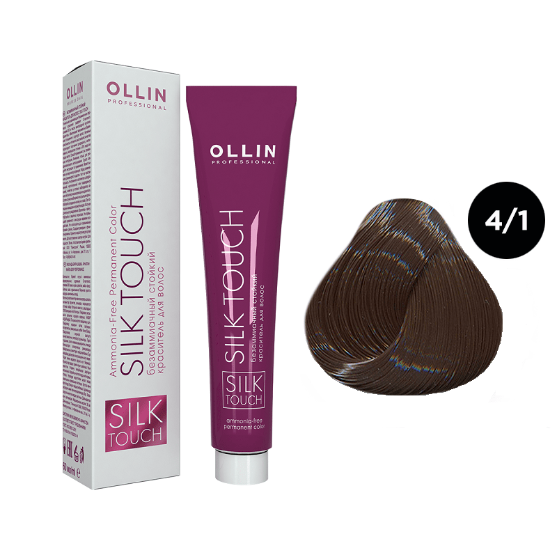krasitel_ollin_silk_touch_shaten_pepelnyj_4_1.png OLLIN SILK TOUCH Крем-краска для волос 4/1 шатен пепельный 60 мл — изображение 1