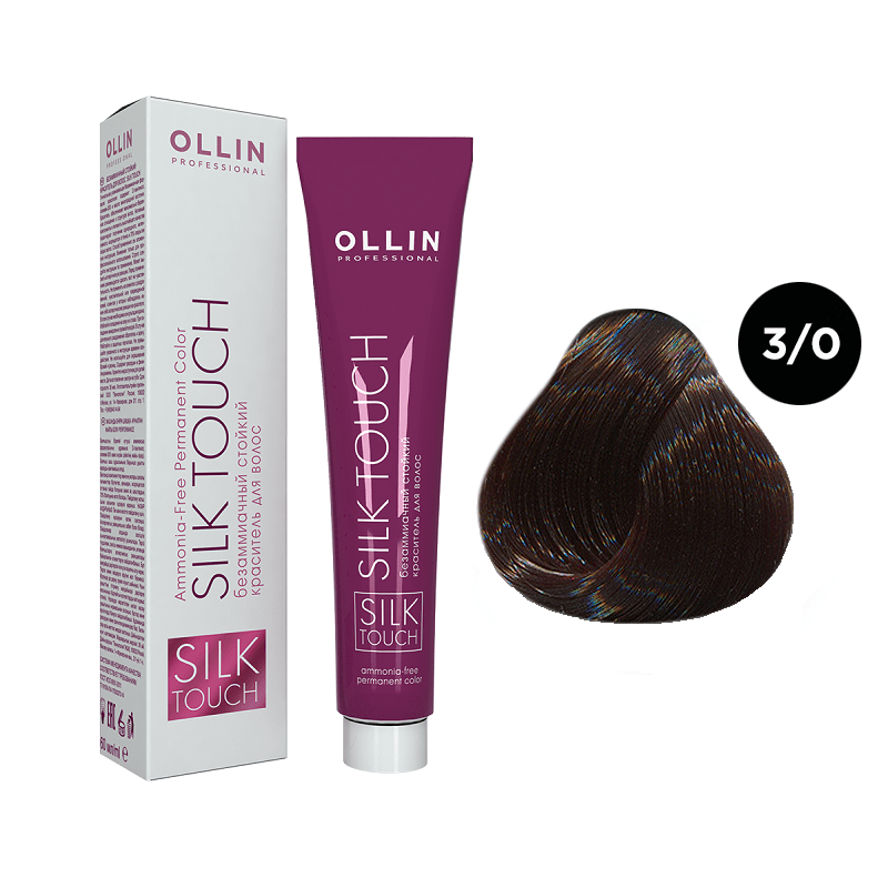 krasitel_ollin_silk_touch_temnyj_shaten_3_0.png OLLIN SILK TOUCH Крем-краска для волос 3/0 темный шатен 60 мл — изображение 1
