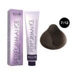 OLLIN Performance Перманентная крем-краска для волос 7/12 русый пепельно-фиолетовый 60 мл