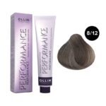 OLLIN Performance Перманентная крем-краска для волос 8/12 светло-русый пепельно-фиолетовый 60 мл