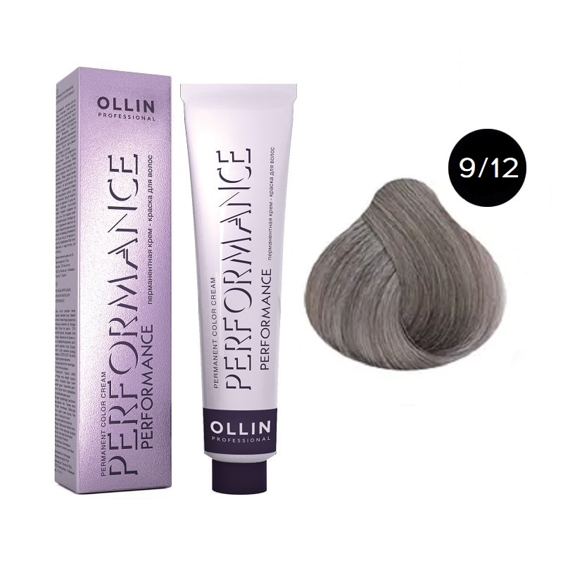 krem_kraska_ollin_performance_9_12_60_ml.jpg OLLIN Performance Перманентная крем-краска для волос 9/12 блондин пепельно-фиолетовый 60 мл — изображение 1