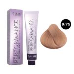 OLLIN Performance Перманентная крем-краска для волос 9/75 блондин коричнево-махагоновый 60 мл