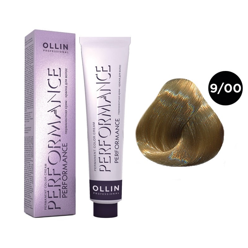 krem_kraska_ollin_performance_blondin_glubokij_9_00.jpg OLLIN Performance Перманентная крем-краска для волос 9/00 блондин глубокий 60 мл — изображение 1