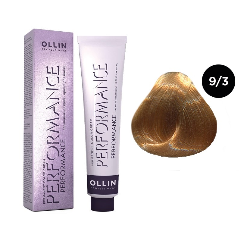 krem_kraska_ollin_performance_blondin_zolotistyj_9_3.jpg OLLIN Performance Перманентная крем-краска для волос 9/3 блондин золотистый 60 мл — изображение 1
