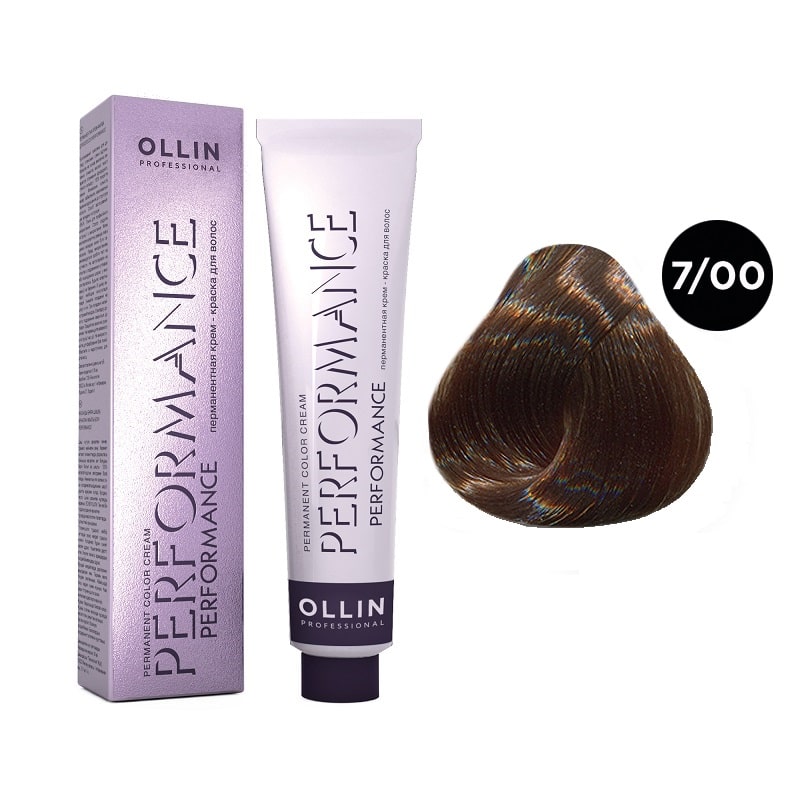 krem_kraska_ollin_performance_rusyj_glubokij_7_00.jpg OLLIN Performance Перманентная крем-краска для волос 7/00 русый глубокий 60 мл — изображение 1