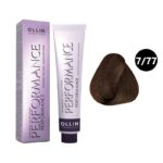 OLLIN Performance Перманентная крем-краска для волос 7/77 русый интенсивно-коричневый 60 мл