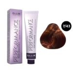 OLLIN Performance Перманентная крем-краска для волос 7/43 русый медно-золотистый 60 мл
