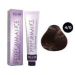 OLLIN Performance Перманентная крем-краска для волос 4/0 шатен 60 мл