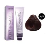 OLLIN Performance Перманентная крем-краска для волос 4/5 шатен махагоновый 60 мл