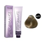 OLLIN Performance Перманентная крем-краска для волос 8/71 светло-русый коричнево-пепельный 60 мл