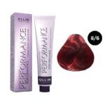 OLLIN Performance Перманентная крем-краска для волос 8/6 светло-русый красный 60 мл