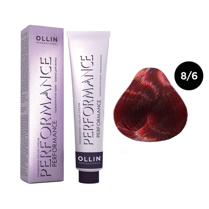 krem_kraska_ollin_performance_svetlo_rusyj_krasnyj_8_6.jpg OLLIN Performance Перманентная крем-краска для волос 8/6 светло-русый красный 60 мл — изображение 1