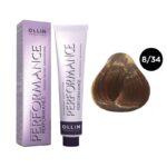 OLLIN Performance Перманентная крем-краска для волос 8/34 светло-русый золотисто-медный 60 мл