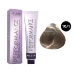 OLLIN Performance Перманентная крем-краска для волос 10/1 светлый блондин пепельный 60 мл