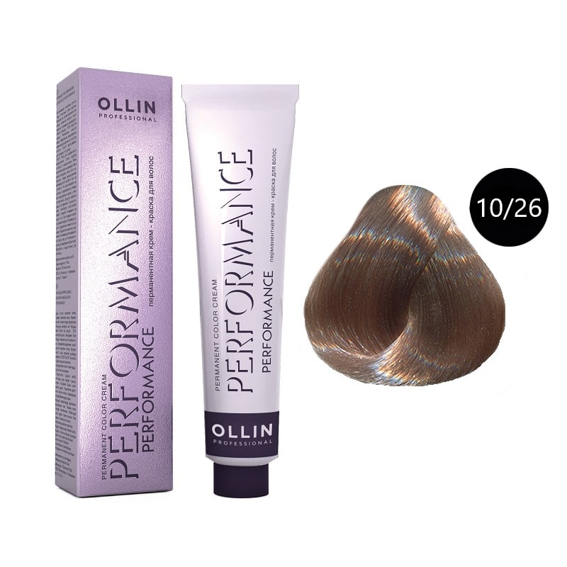 krem_kraska_ollin_performance_svetlyj_blondin_rozovyj_10_26.jpg OLLIN Performance Перманентная крем-краска для волос 10/26 светлый блондин розовый 60 мл — изображение 1