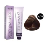 OLLIN Performance Перманентная крем-краска для волос 6/71 темно-русый коричнево-пепельный 60 мл