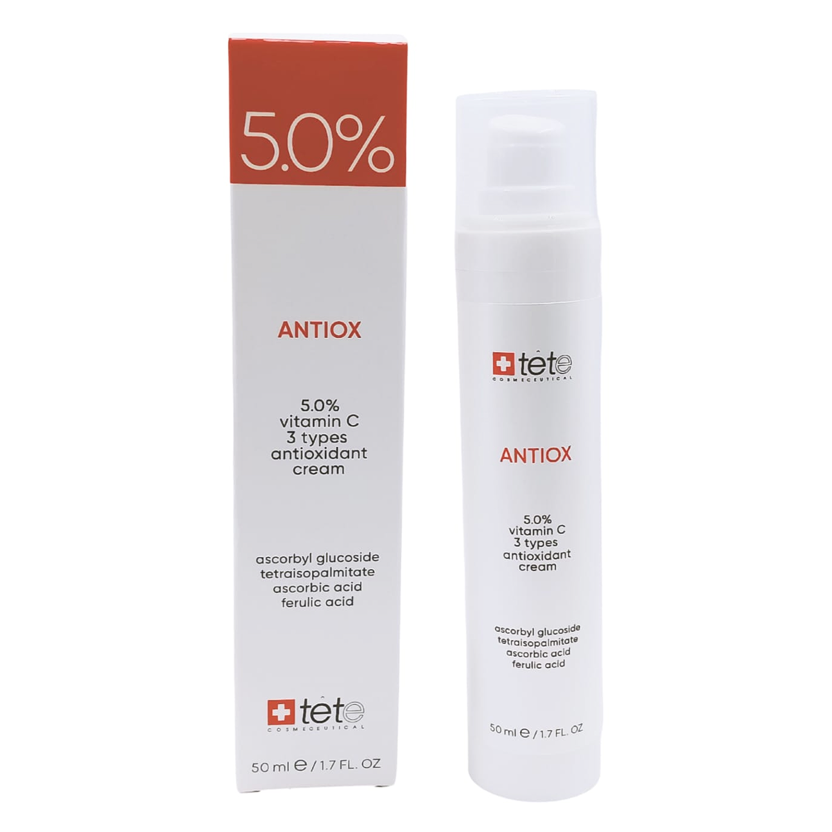 Frame_1_-_2025-11-19T140148.353 TETE Antiox 5% Vitamin C 3 Types Antioxidant Cream Крем для лица Антиоксидантный с тремя формами Витамина С 50 мл — изображение 1