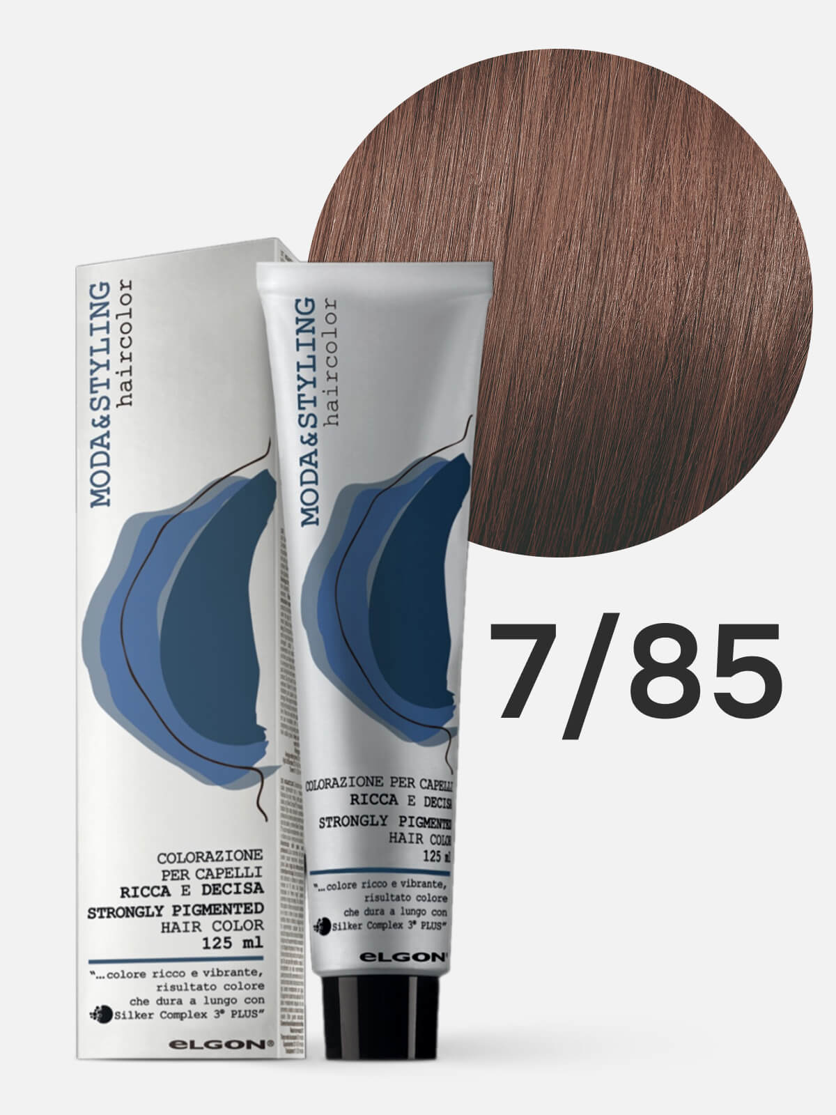 elgon modastyling Краска для волос 7/85 блонд красно коричневый 125мл ELGON MODASTYLING Краска для волос 7/85 блонд красно-коричневый 125мл — изображение 1