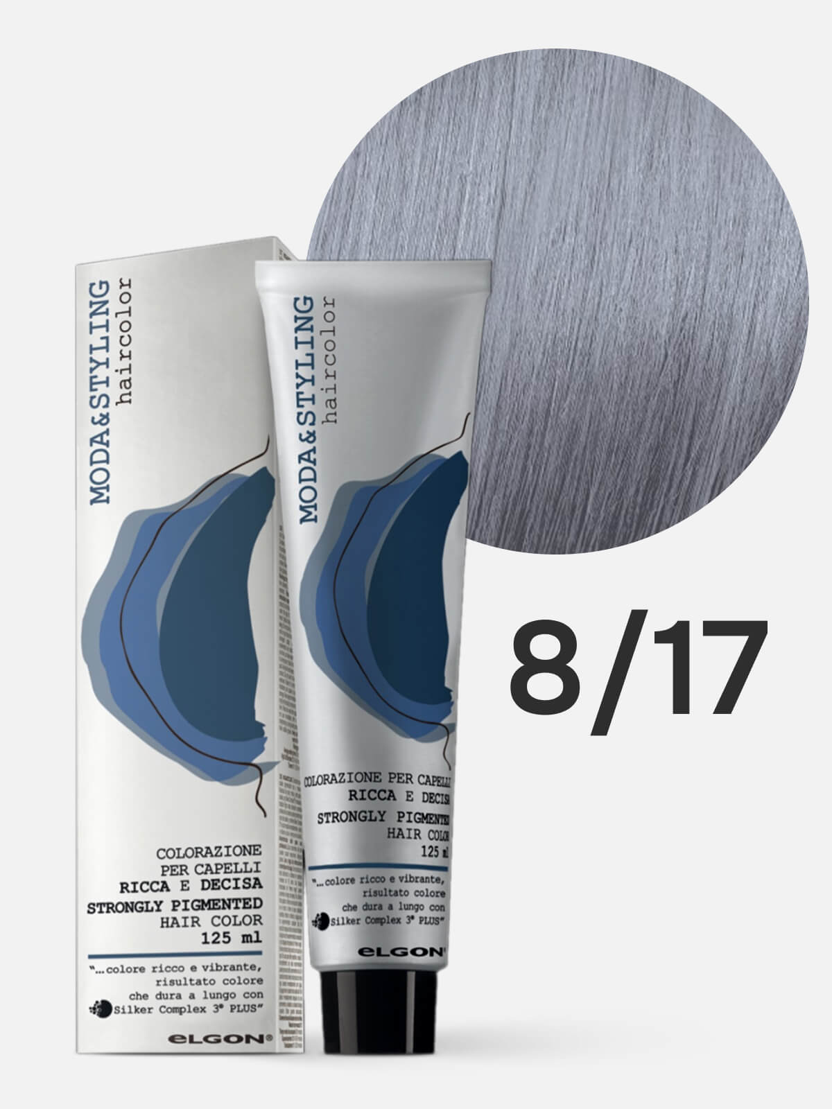 elgon modastyling Краска для волос 8/17 яркий пепельно жемчужный блонд 125мл ELGON MODASTYLING Краска для волос 8/17 яркий пепельно-жемчужный блонд 125мл — изображение 1