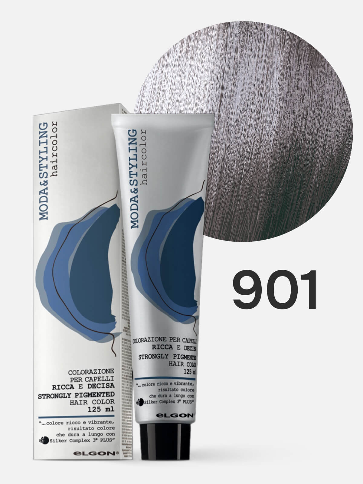 elgon modastyling Краска для волос 901 серебристый silver 125мл ELGON MODASTYLING Краска для волос 901 серебристый Silver 125мл — изображение 1