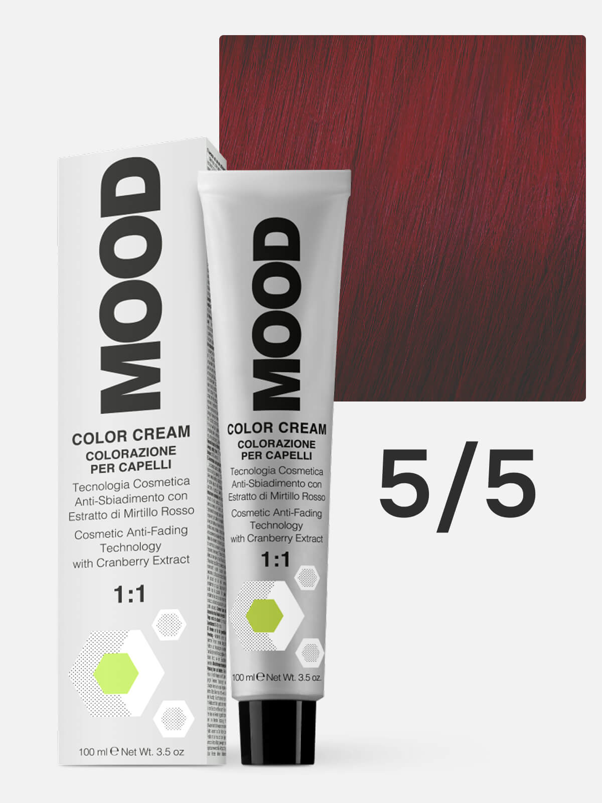 mood Краска для волос 5/5 светло каштановый красный 100мл MOOD Краска для волос 5/5 светло-каштановый красный 100мл — изображение 1