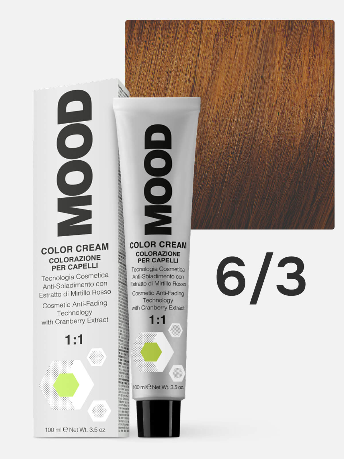 mood Краска для волос 6/3 золотистый темный блонд 100мл MOOD Краска для волос 6/3 золотистый темный блонд 100мл — изображение 1