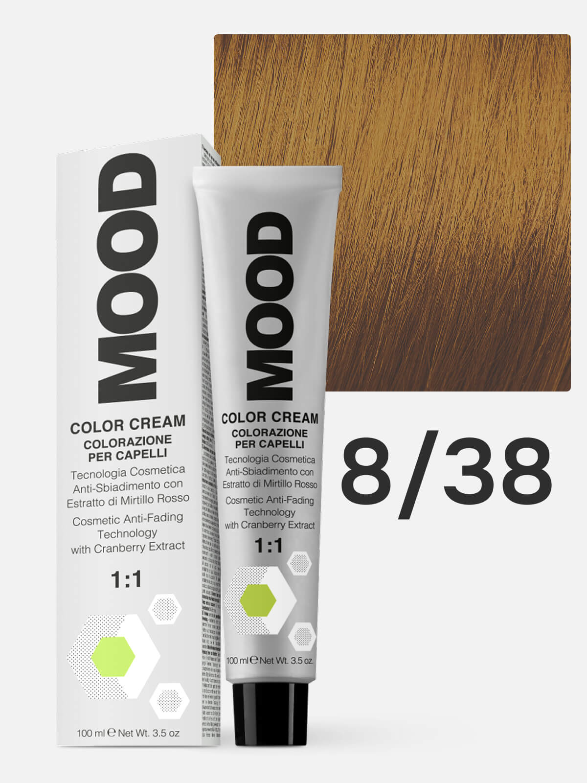mood Краска для волос 8/38 светлый блонд табачный 100мл MOOD Краска для волос 8/38 светлый блонд табачный 100мл — изображение 1