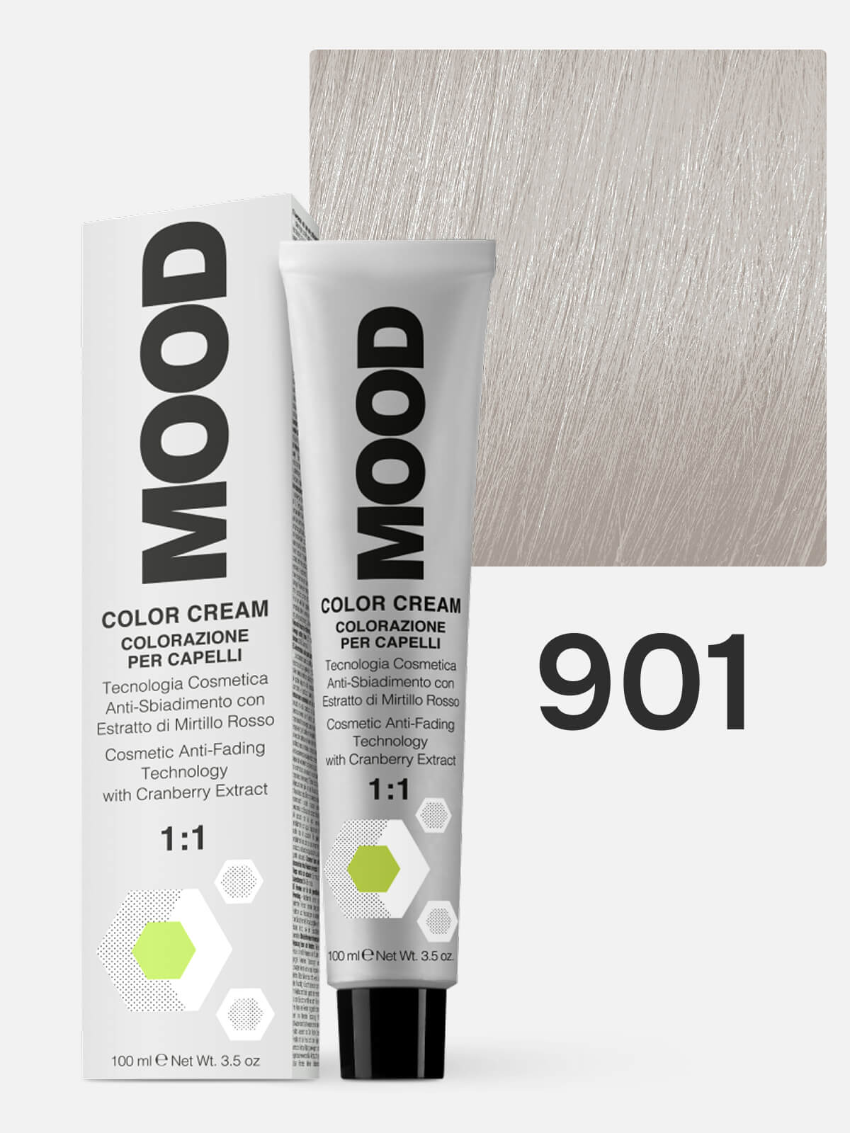 mood Краска для волос 901 серебристый argento 100мл MOOD Краска для волос 901 серебристый Argento 100мл — изображение 1
