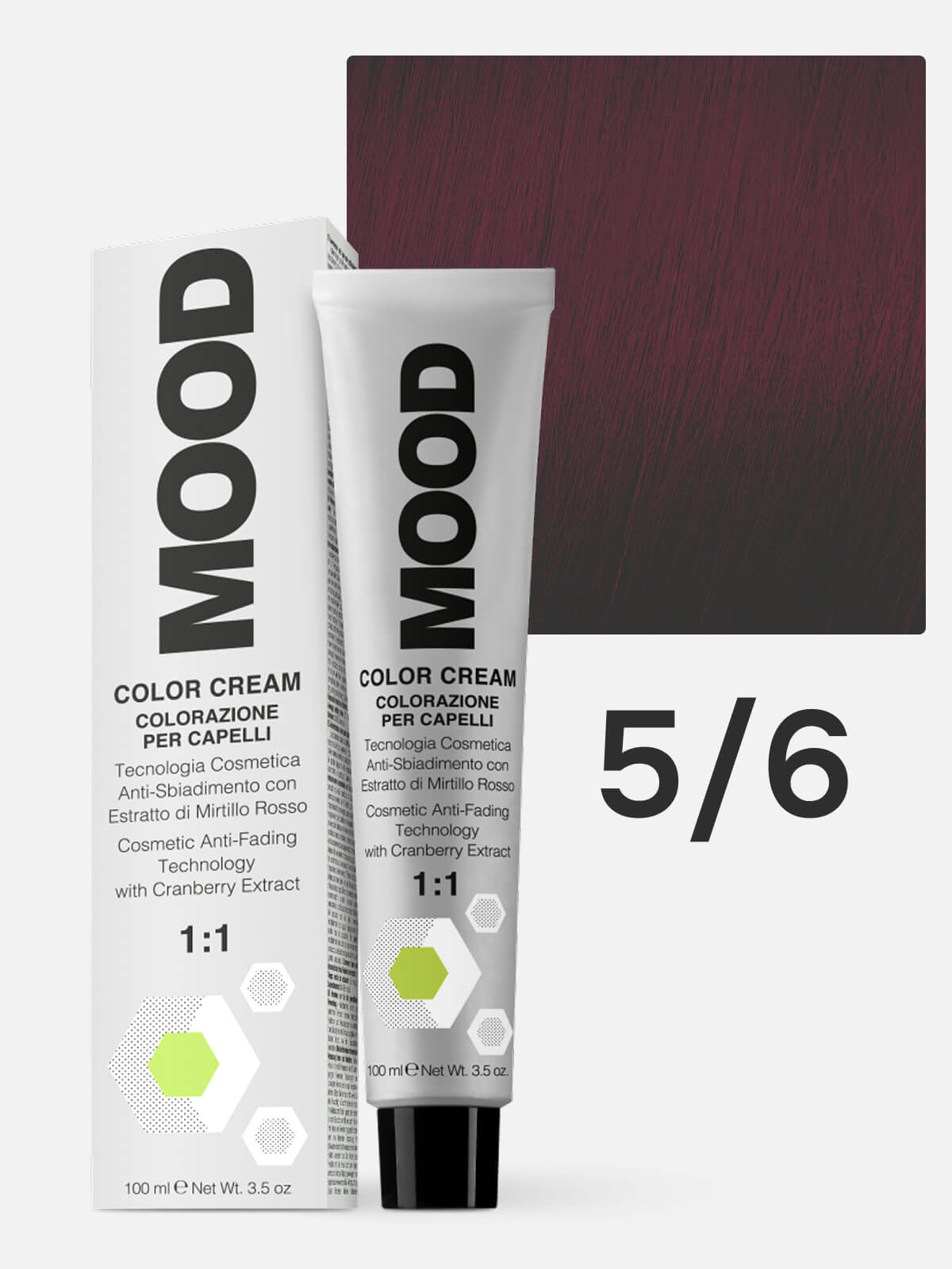 mood Краска для волос 5/6 светло каштановый махагон castano chiaro mogano 100мл MOOD Краска для волос 5/6 светло-каштановый махагон Castano Chiaro Mogano 100мл — изображение 1