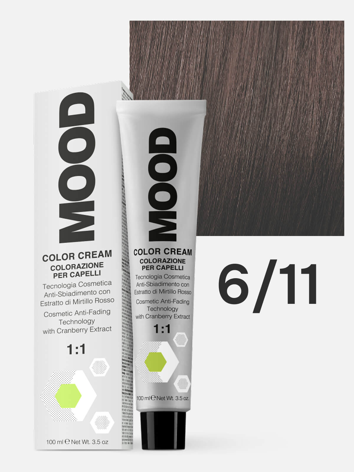 mood Краска для волос 6/11 темный блонд интенсивный пепельный 100мл MOOD Краска для волос 6/11 темный блонд интенсивный пепельный 100мл — изображение 1