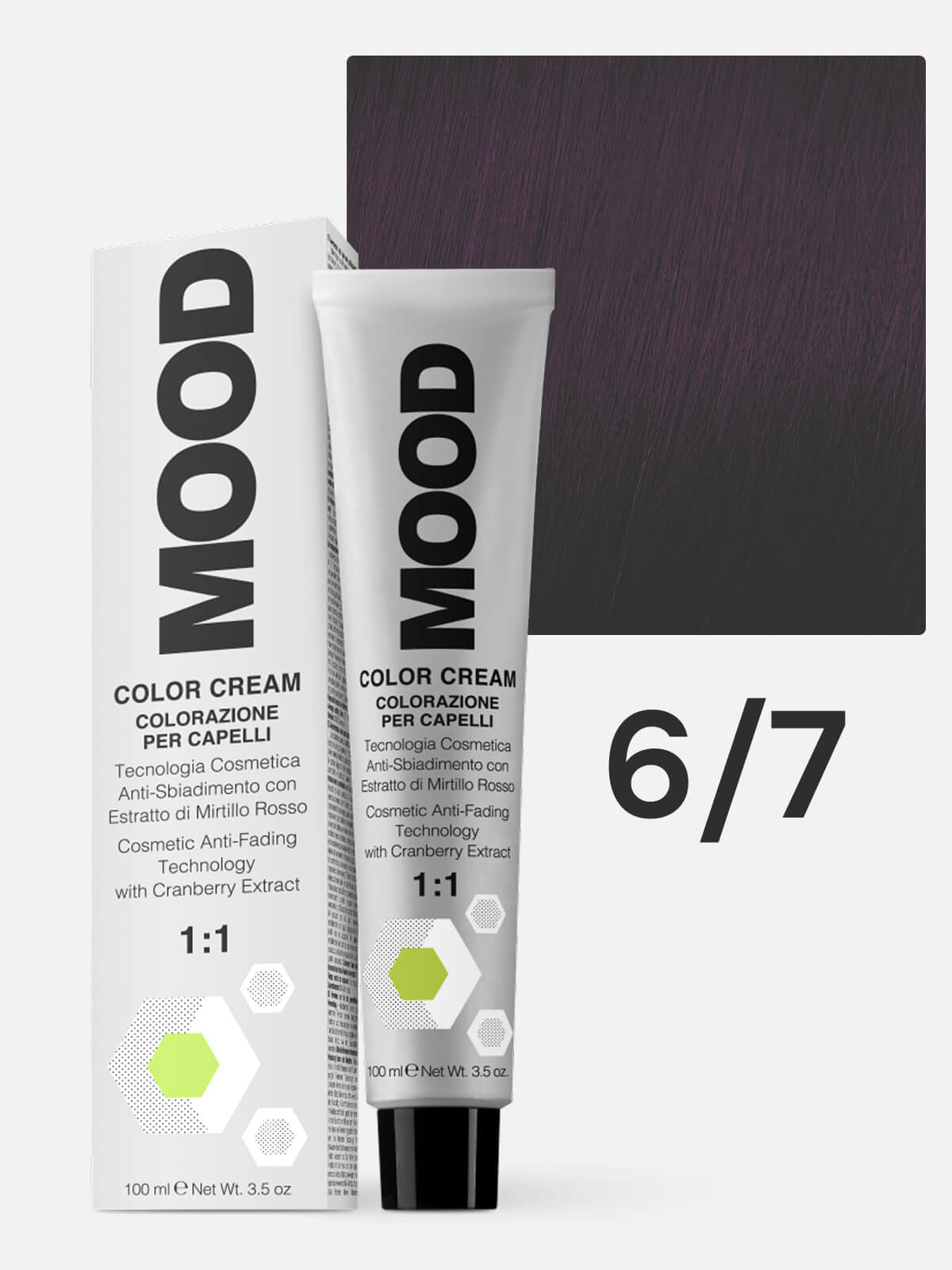 mood Краска для волос 6/7 темный блонд фиолетовый 100мл MOOD Краска для волос 6/7 темный блонд фиолетовый 100мл — изображение 1