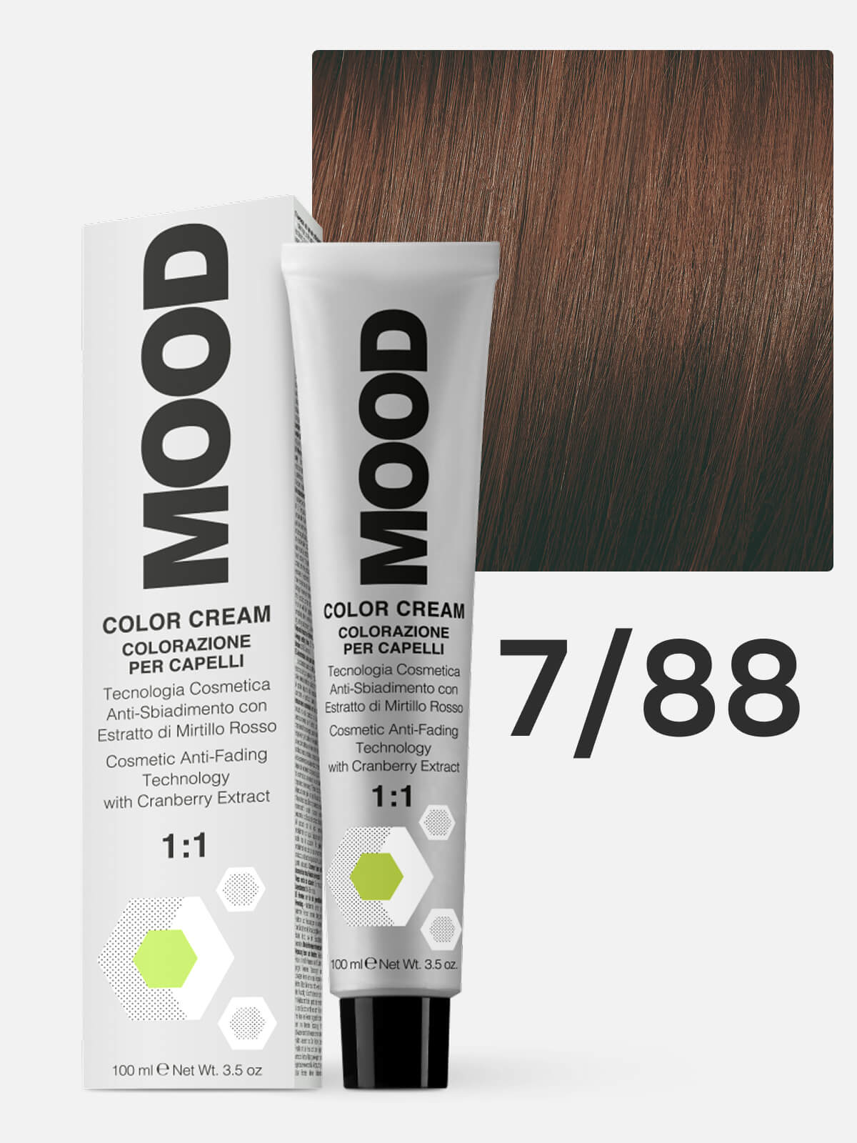 mood Краска для волос 7/88 блонд интенсивный коричневый 100мл MOOD Краска для волос 7/88 блонд интенсивный коричневый 100мл — изображение 1