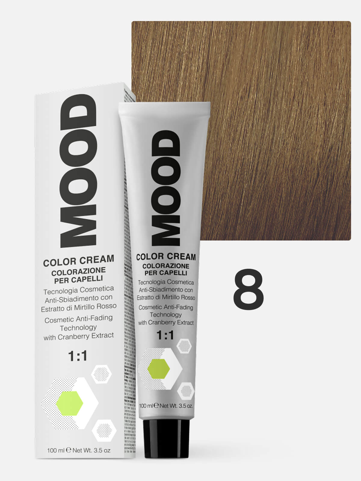 mood Краска для волос 8 светлый блонд 100мл MOOD Краска для волос 8 светлый блонд 100мл — изображение 1