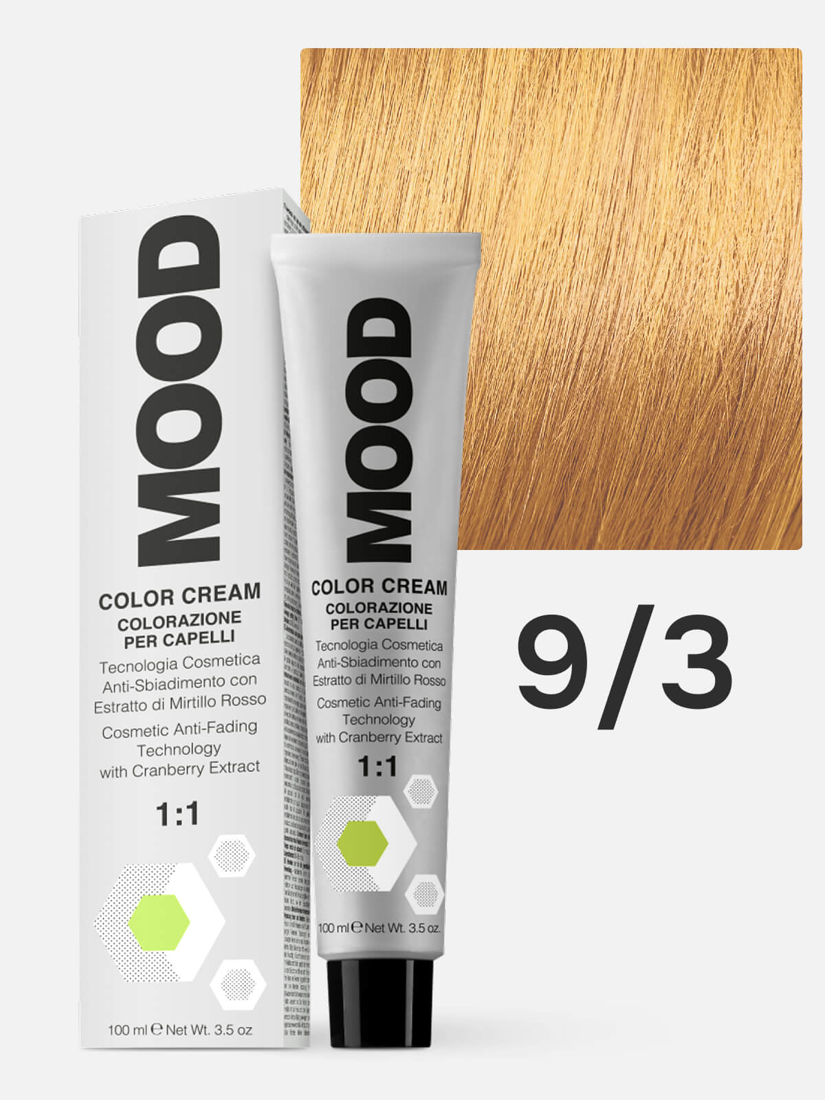 mood Краска для волос 9/3 золотистый очень светлый блонд 100мл MOOD Краска для волос 9/3 золотистый очень светлый блонд 100мл — изображение 1