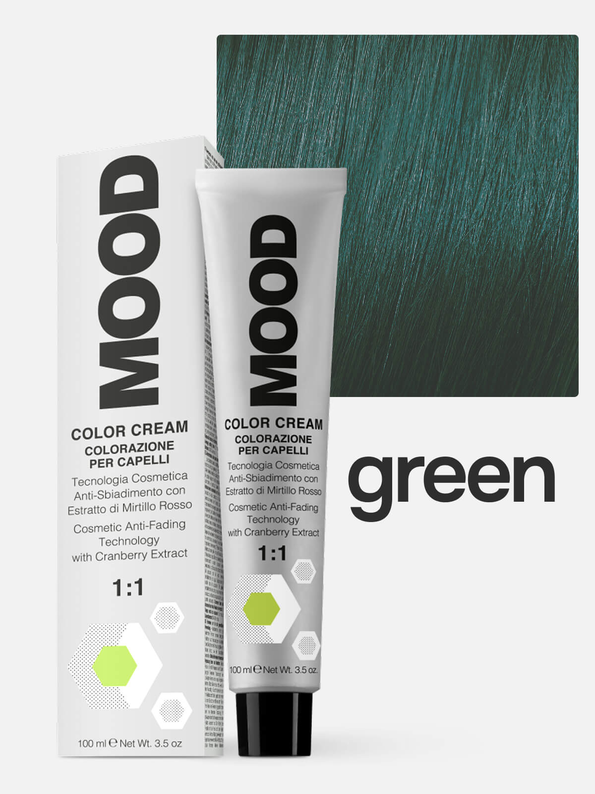 mood Краска для волос зеленый анти красный verde anti rosso 100мл MOOD Краска для волос зеленый анти-красный Verde Anti-Rosso 100мл — изображение 1