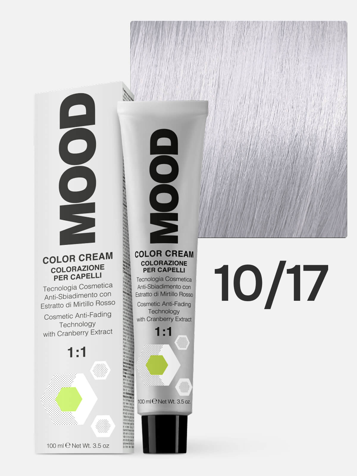 mood Краска для волос 10/17 платиновый блонд пепельно перламутровый 100мл MOOD Краска для волос 10/17 платиновый блонд пепельно-перламутровый 100мл — изображение 1
